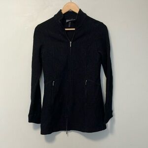 Ibex Black Zip-Up merino wool blend sweater Jacket
